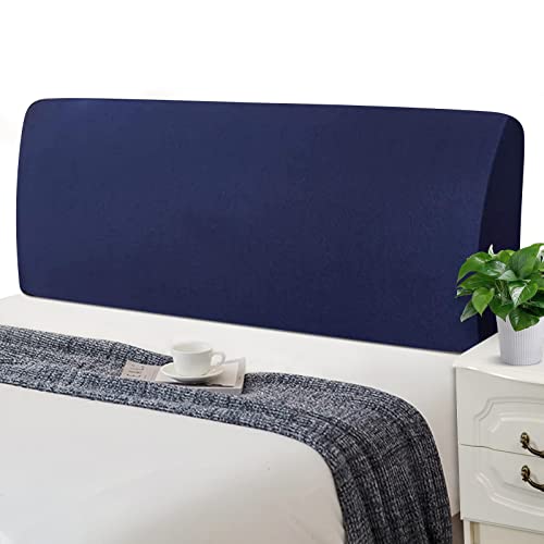 Jaotto Bettkopfteil Hussen Strecken Bett Kopfteilbezug Dehnbar Waschbar Verdicken Spandex All-Inclusive Staubdicht Bett Kopfteil Überzug für Doppelbett Einzelbett Bett Kopf(120-140cm,Dunkelblau) von Jaotto