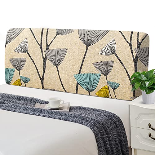Jaotto Bettkopfteil Hussen Strecken Bett Kopfteilbezug Dehnbar Waschbar Verdicken Spandex All-Inclusive Staubdicht Bett Kopfteil Überzug für Doppelbett Einzelbett Bett Kopf(150-170cm,Löwenzahn) von Jaotto
