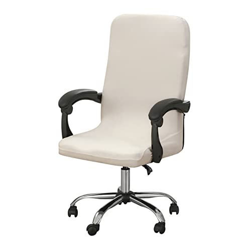 Jaotto Bezug Für Bürostuhl Sitzfläche Spandex Bürostuhl bezug Bürostuhlabdeckung Waschbare Drehbare Universal Office Stuhlbezüge Bürostuhl Hussen für Computer Armlehnen Stuhl(Beige,M) von Jaotto