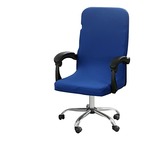 Jaotto Bezug Für Bürostuhl Sitzfläche Spandex Bürostuhl bezug Bürostuhlabdeckung Waschbare Drehbare Universal Office Stuhlbezüge Bürostuhl Hussen für Computer Armlehnen Stuhl(Blau,L) von Jaotto