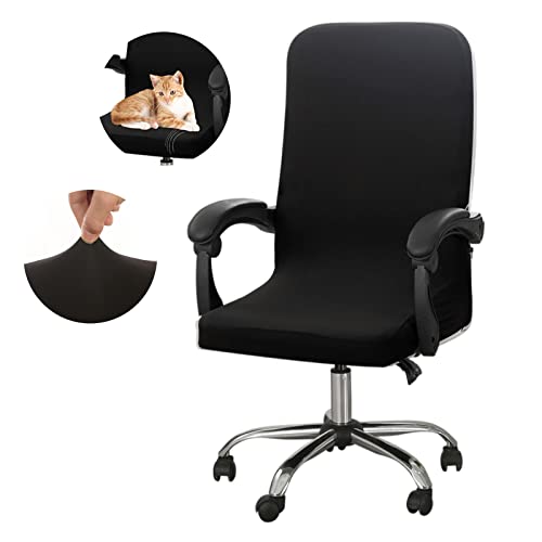 Jaotto Bezug Für Bürostuhl Sitzfläche Spandex Bürostuhl bezug Bürostuhlabdeckung Waschbare Drehbare Universal Office Stuhlbezüge Bürostuhl Hussen für Computer Armlehnen Stuhl(Negro,L) von Jaotto