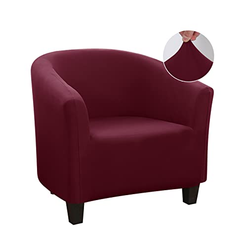 Jaotto Sesselschoner Sesselhusse Stretch Sesselüberwürfe Sofabezug Elastisch Sofabezug Sesselbezug Sesselschoner Waschbar Entfernbar für Clubsessel Cafe Stuhl Sessel Loungesessel(Bordeaux,1 Stück) von Jaotto