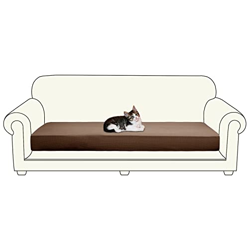 Jaotto Sofa Sitzkissenbezug Stretch 3 Sitzer Sofabezug Stretch L-Form Sofa Kissenbezüge Separater rutschfest Jacquard Universal Sofa Überzug Für Sofa Sitzkissen Sofa Cover(3 Vergrößerter,Kamel) von Jaotto