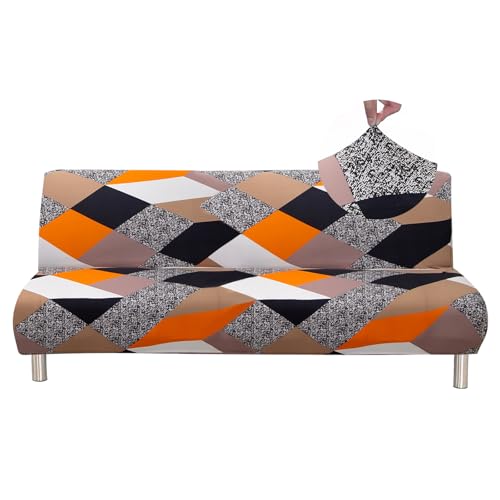 Jaotto Sofabezug Ohne Armlehne 2/3 Sitzer, Sofa Überwürfe Armlose Sofabettüberzug Elastische Stretch Spandex Waschbar, Sofaüberwurf Sofahusse für Clic Clac Klappcouch ohne Armlehnen,Orangefarbene Jaotto Sofabezug Ohne Armlehne 2/3 Sitzer, Sofa Überwürfe Armlose Sofabettüberzug Elastische Stretch Spandex Waschbar, Sofaüberwurf Sofahusse für Clic Clac Klappcouch ohne Armlehnen,Orangefarbene von Jaotto