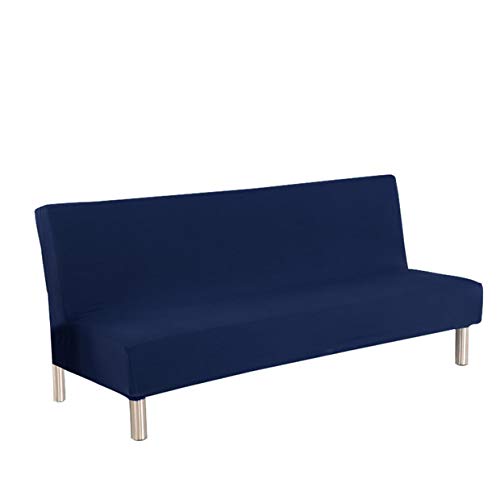 Jaotto Sofabezug Ohne Armlehne 2/3 Sitzer, Sofa Überwürfe Armlose Sofabettüberzug Jacqaurd Stretch Wasserdicht Waschbar, Sofaüberwurf Sofahusse für Clic Clac Klappcouch ohne Armlehnen,Navy Blau von Jaotto