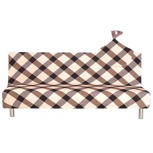 Jaotto Sofabezug Ohne Armlehne 2/3 Sitzer, Sofa Überwürfe Armlose Sofabettüberzug Jacqaurd Stretch Wasserdicht Waschbar, Sofaüberwurf Sofahusse für Clic Clac Klappcouch ohne Armlehnen,Tartan von Jaotto