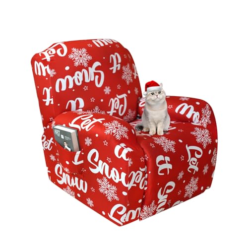 Jaotto Stretchhusse für Relaxsessel Weihnachtstag 4-Teilig Weihnachten Sesselbezug Sesselschoner für Liege Sessel mit Taschen Stretch Recliner Cover für Festliche Tage,Schneeflocken Jaotto Stretchhusse für Relaxsessel Weihnachtstag 4-Teilig Weihnachten Sesselbezug Sesselschoner für Liege Sessel mit Taschen Stretch Recliner Cover für Festliche Tage,Schneeflocken von Jaotto