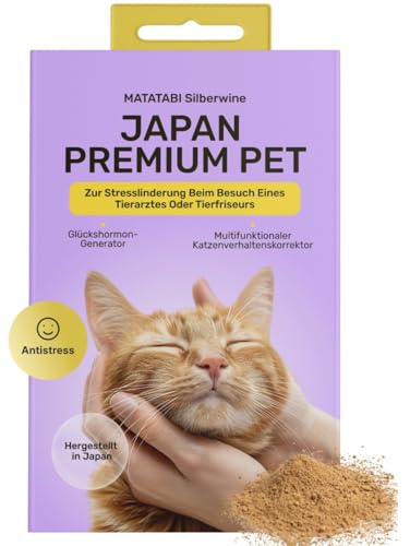 Matatabi Pulver für Katzen | Natürliches Anti-Stress-Pulver für Stressabbau bei Arzt- oder Friseurbesuchen | Appetitanregend & Immunsystem stärkend | Alternative zu Katzenminze | 100 % Silvervine von Japan Premium Pet