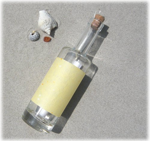 Flaschenpost aus Glas in Farbe gelb mit Japanpapier Geschenk Flasche 24 cm Flaschenpost aus Glas in Farbe gelb mit Japanpapier Geschenk Flasche 24 cm von Japan Shop Yumeya