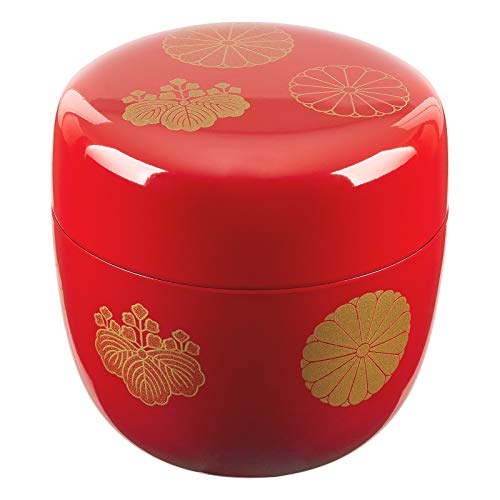 Japanische Matcha Teedose NATSUME Rot hergestellt in Japan Ø 6,7 cm H.6,7 cm von Japan Shop Yumeya