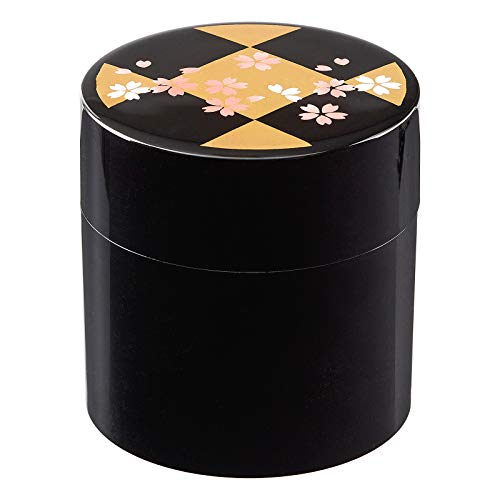 Japanische Teedose MIYABISAKURA hergestellt in Japan Ø 8,8, H.9,2 cm von Japan Shop Yumeya