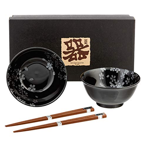 H 5,8 Japanisches Teeschalen Set SOMETSUKE hergestellt in Japan Geschenkbox Ø 9 