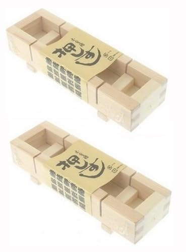 JapanBargain, Wooden Rectangular Sushi Press Mold Maker Rice Mold Rice Cake Mold Oshizushi Mold Box (2, 8.5 x 2.75 inch) von JapanBargain