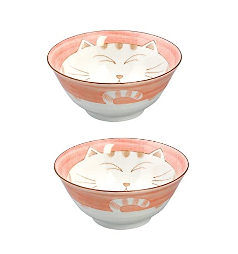 JapanBargain 2482x2, japanische Porzellan-Suppenschüssel für Abendessen, Mittagessen, Reis, Poke Donburi, Udon Ramen, Nudeln, Müsli, 15.2 cm, rosa von JapanBargain