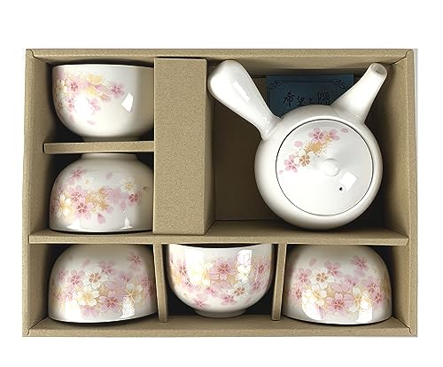 JapanBargain 4701, Japanisches Teeservice Porzellan Teekanne und Teetasse Set für Erwachsene, chinesische asiatische orientalische Teesets, Kirschblüte, hergestellt in Japan (Sakura) von JapanBargain