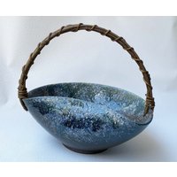 Shigaraki Yaki Keramik Blumenvase Topf Grün Sand Glasur Suiban Stil Japan von JapanShopManekineko