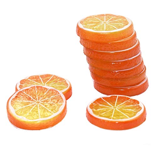 Jaqperd 10 StüCk GefäLschte Zitronenscheibe KüNstliche Frucht Hochsimulations-Lebensechtes Modell für Home Dekoration Orange von Jaqperd