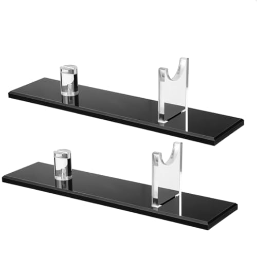 Jaqperd 2-Teiliger MesserstäNder Aus Acryl, Messeretui für Den Tisch, Einzelmesserhalter für die Inneneinrichtung (Schwarze Basis) von Jaqperd