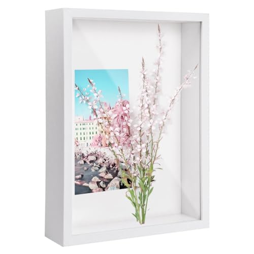 Jaqperd Shadow Box A4, 5 cm Tiefer Box-Fotorahmen für Tischplatte und Wand, 3D-Bilderrahmen-Präsentationsbox für Bastel-Erinnerungsstücke, Weiß Jaqperd Shadow Box A4, 5 cm Tiefer Box-Fotorahmen für Tischplatte und Wand, 3D-Bilderrahmen-Präsentationsbox für Bastel-Erinnerungsstücke, Weiß von Jaqperd