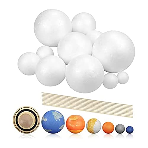 Jaqperd Sonnensystem-Projektkit, PlanetModel Crafts 14 Polystyrolkugeln Unterschiedlicher GrößE für Schulwissenschaftliche Projekte von Jaqperd