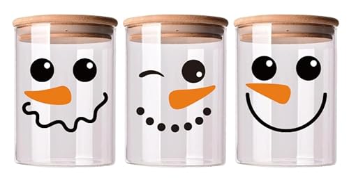 JarThenaAMCS 3-teiliges Weihnachtsglas-Vorratsdosen-Set mit niedlichem Schneemanngesicht, mit luftdichtem Deckel für Winter, Weihnachten, Zuhause, Küche, Arbeitsplatte, Dekoration JarThenaAMCS 3-teiliges Weihnachtsglas-Vorratsdosen-Set mit niedlichem Schneemanngesicht, mit luftdichtem Deckel für Winter, Weihnachten, Zuhause, Küche, Arbeitsplatte, Dekoration von JarThenaAMCS