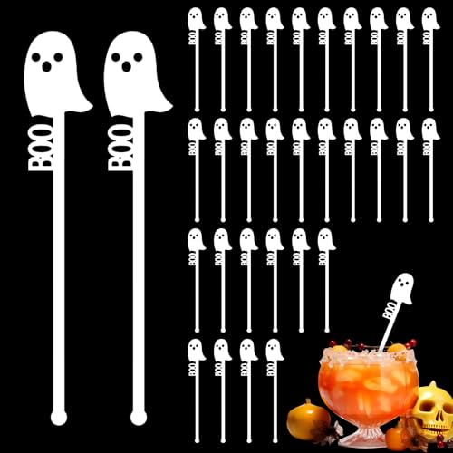 JarThenaAMCS 40 Stück Halloween Rührstäbchen Boo White Ghost Drink Rührstäbchen Cocktail Rührstäbchen Kaffee Kunststoff Rührstäbchen Einweg für Bar Home Party Supplies 15 cm JarThenaAMCS 40 Stück Halloween Rührstäbchen Boo White Ghost Drink Rührstäbchen Cocktail Rührstäbchen Kaffee Kunststoff Rührstäbchen Einweg für Bar Home Party Supplies 15 cm von JarThenaAMCS