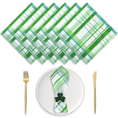 JarThenaAMCS 6 Blatt St. Patrick's Day Stoffservietten grün weiß kariert Tischservietten kariert Abendessen Handserviette für irische Feiertagsparty Geschirr Zubehör JarThenaAMCS 6 Blatt St. Patrick's Day Stoffservietten grün weiß kariert Tischservietten kariert Abendessen Handserviette für irische Feiertagsparty Geschirr Zubehör von JarThenaAMCS