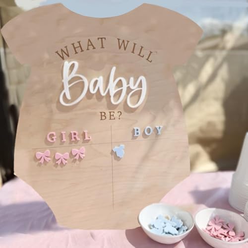 JarThenaAMCS Abstimmungstafel aus Holz für das Geschlecht "What Will Baby Be 50" für Mädchen oder Jungen, Party-Zubehör, Dekoration JarThenaAMCS Abstimmungstafel aus Holz für das Geschlecht "What Will Baby Be 50" für Mädchen oder Jungen, Party-Zubehör, Dekoration von JarThenaAMCS