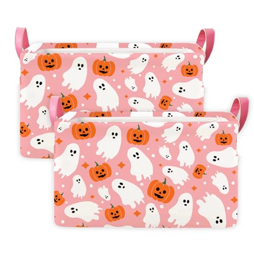 JarThenaAMCS Halloween-Aufbewahrungskorb mit Griffen, rechteckig, für Schlafzimmer, Wohnzimmer, Regal, Schrank, 2 Stück JarThenaAMCS Halloween-Aufbewahrungskorb mit Griffen, rechteckig, für Schlafzimmer, Wohnzimmer, Regal, Schrank, 2 Stück von JarThenaAMCS