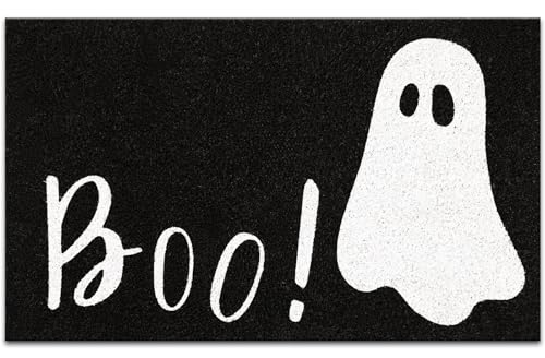 JarThenaAMCS Halloween Fußmatte aus natürlicher Kokosfaser, Boo Ghost Welcome Bodenmatte, rutschfester Eingangstür-Teppich für drinnen und draußen, Zuhause, Badezimmer, Dekoration, 41,9 x 73,7 cm JarThenaAMCS Halloween Fußmatte aus natürlicher Kokosfaser, Boo Ghost Welcome Bodenmatte, rutschfester Eingangstür-Teppich für drinnen und draußen, Zuhause, Badezimmer, Dekoration, 41,9 x 73,7 cm von JarThenaAMCS