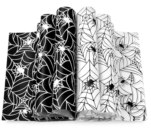JarThenaAMCS Halloween-Wachspapier, schwarz-weiß, Spinnennetz, Sandwich-Wickelpapier, wasserdicht, öldicht, Picknick-Einlagen für Süßes oder Leckereien, Küche, Partyzubehör, 24 x 21 cm, 100 Stück JarThenaAMCS Halloween-Wachspapier, schwarz-weiß, Spinnennetz, Sandwich-Wickelpapier, wasserdicht, öldicht, Picknick-Einlagen für Süßes oder Leckereien, Küche, Partyzubehör, 24 x 21 cm, 100 Stück von JarThenaAMCS