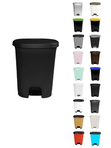 Jardin202 - Moderner Kunststoff-Mülleimer | Öffnung mit Pedal | Recyclingeimer | 50 Liter (schwarz) von Jardin202