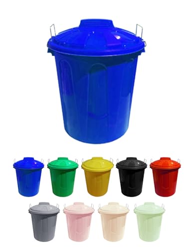 Jardin202 - Mülleimer aus Kunststoff mit Deckel | Aufbewahrungseimer und Recycling | Hohe Festigkeit | 50 Liter (Blau) von Jardin202