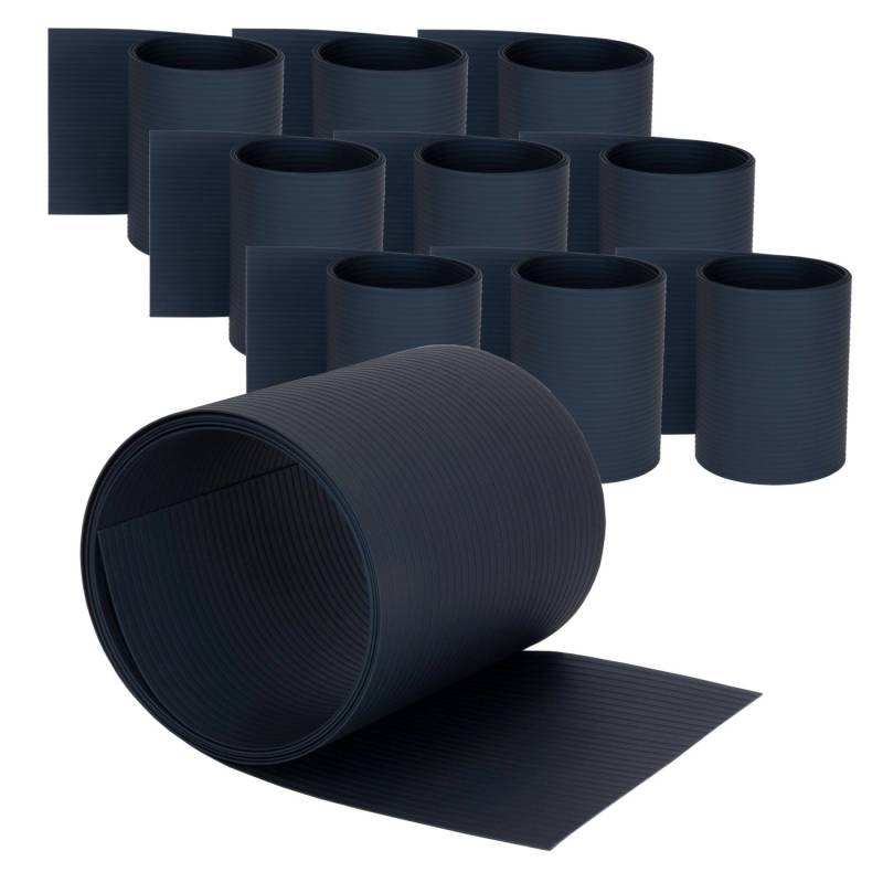 Jardinion Sichtschutzstreifen 10x 2,52m mit 6mm Rillen PVC Anthrazit von Jardinion