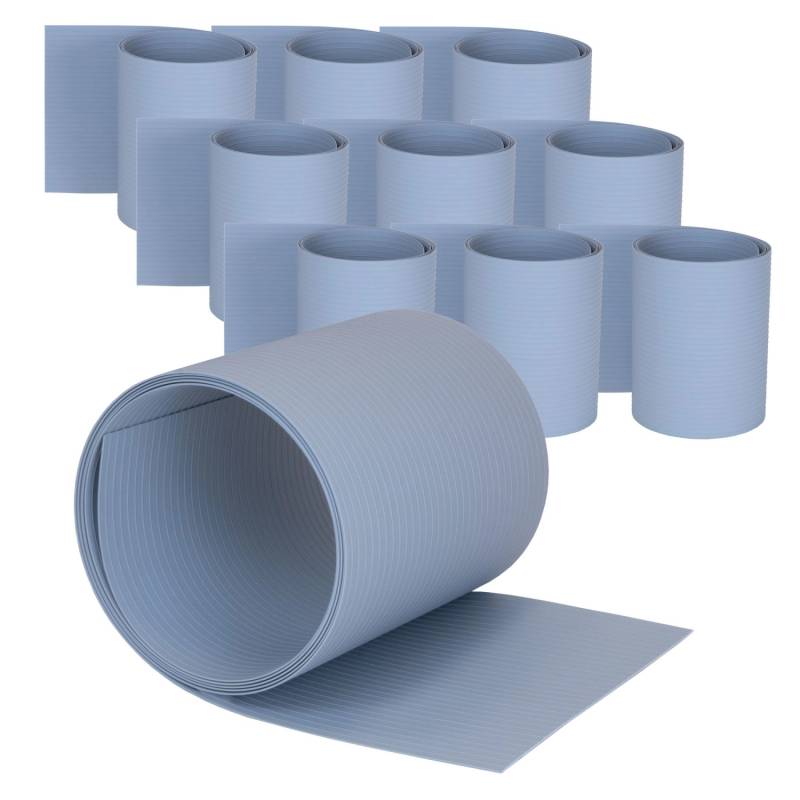 Jardinion Sichtschutzstreifen 10x 2,52m mit 6mm Rillen PVC Grau von Jardinion