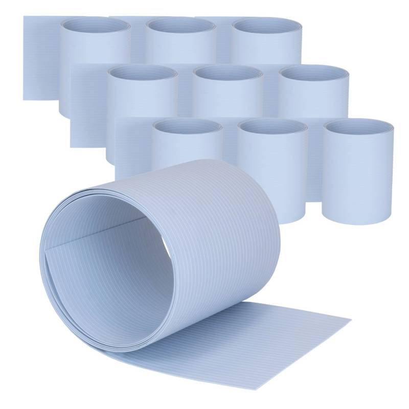 Jardinion Sichtschutzstreifen 10x 2,52m mit 6mm Rillen PVC Hellgrau von Jardinion