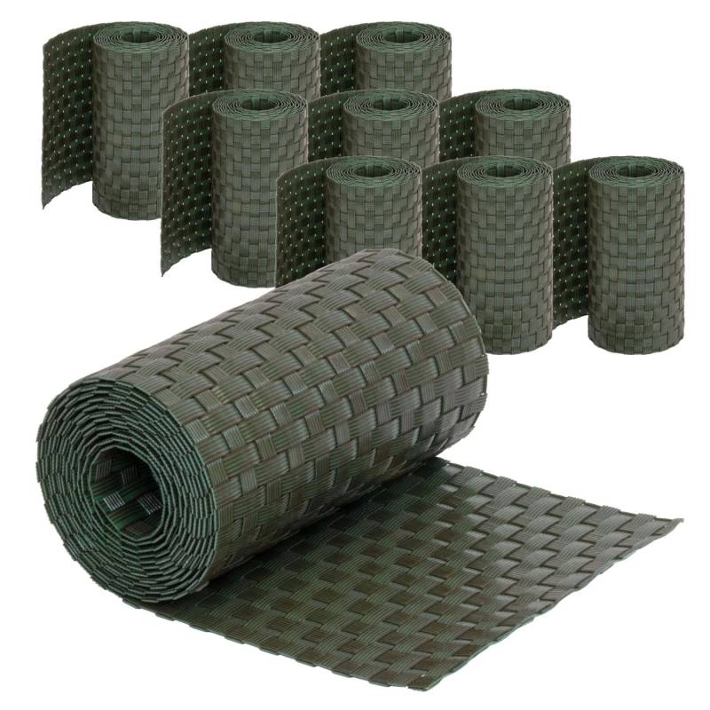 Jardinion Sichtschutzstreifen 10x 250cm x 19cm x 2,4mm Grün Blickdicht von Jardinion