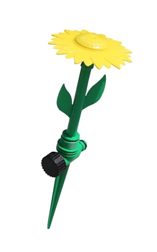 Jardinion Sprinkler Rasensprenger, 6m Sprengradius, Beregnung Bewässerungssystem Blumenform Grün, Gartensprenger, Rasensprinkler, Fontäne, Kinderwasserspielzeug, Gartenbewässerung, Blumensprinkler von Jardinion