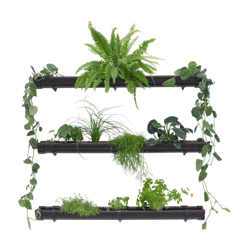 Jardinion Vertikaler Garten 3x 1m Dunkelbraun Bepflanzbare Wand für Pflanzen von Jardinion