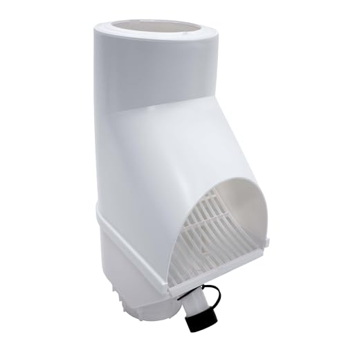 Jardinion Regenwasserfilter, Fallrohr Laubabscheider Weiß 30,5 x 12 x 17,5cm Regenwassersammler für Fallrohr DN75, DN85, DN100 von Jardinion