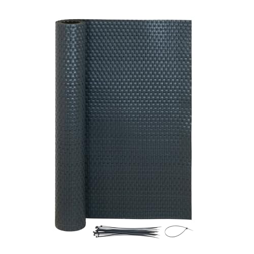 Jardinion Sichtschutzmatte Rattan Optik 0,90 x 3m Anthrazit Sichtschutz, geeignet als Terrassen, Gartenzaun und Balkon Sichtschutz, inkl. Kabelbinder von Jardinion