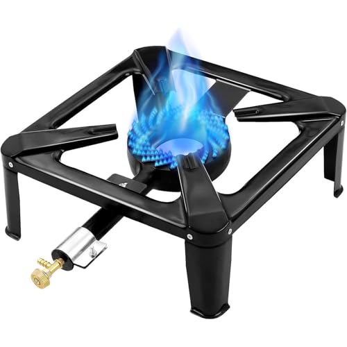 Jargrovs Gaskocher,Hockerkocher,10KW Gaskocher Camping,Portable gas stove mit 1,5m Schlauch und 50 mbar Druckregler,4 Bein Wok Gaskocher für Camping,Grill und Outdoor von Jargrovs