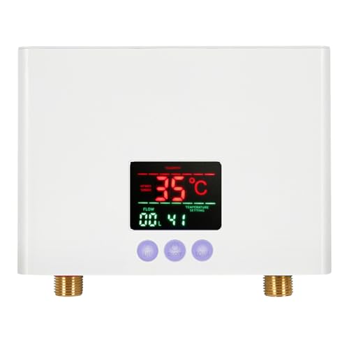 Mini Durchlauferhitzer,Elektrischer Durchlauferhitzer, Durchlauferhitzer klein mit LED-Temperaturanzeige,Durchlauferhitzer Küche 220V,Plug-and-Play druckfester Durchlauferhitzer(3KW) [Energieklasse A] von Jargrovs