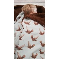 Babydecke Mit Namen "Kolibri Dunkelbraun"Baumwolle Teddystoff, Krabbeldecke, Kuscheldecke, Kinderwagendecke, Wickelunterlage Für Unterwegs von Jarkashop