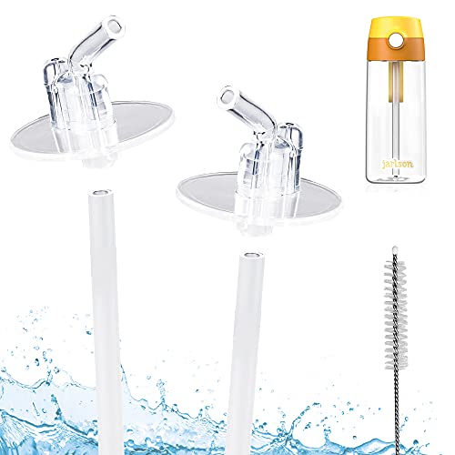 Ersatzstrohhalme für 500ml JARLSON Tritan Flasche "EMI" + Strohhalmbürste - 2er Pack - 2 Silikon Mundstücke, 2 Strohhalm Erweiterungen und 1 Strohhalmbürste - BPA frei von Jarlson
