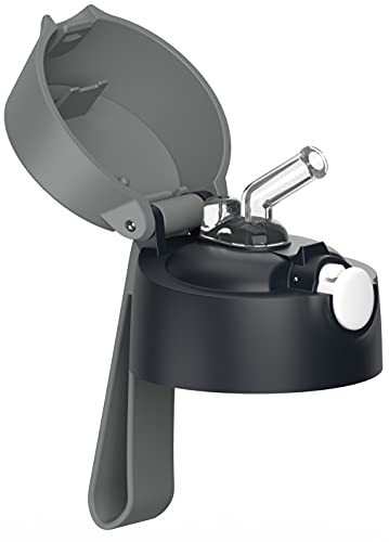 JARLSON Ersatzdeckel mit Mundstück aus Silikon, für Wasserflasche aus Edelstahl 350 ml und Kunststoffflasche 500 ml (schwarz) von Jarlson