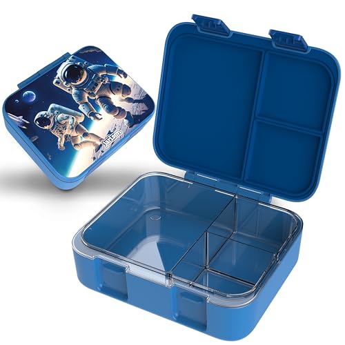 Jarlson® Brotdose Kinder mit Fächern MILI | Lunchbox BPA frei | Bento Box auslaufsicher | Snackbox | Jausenbox für Kindergarten und Schule |1000 ml - Leichtgewicht (Astronaut Blau) von Jarlson