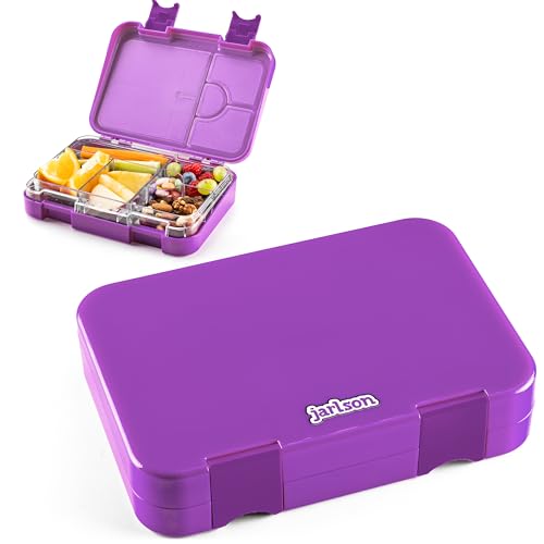 Jarlson® Brotdose für Kinder mit 6 Fächern TONI - Lunchbox - Bento Box auslaufsicher – Jausenbox für Kindergarten und Schule - Mädchen und Jungen - | Brotbox | Snackbox (Lila) von Jarlson