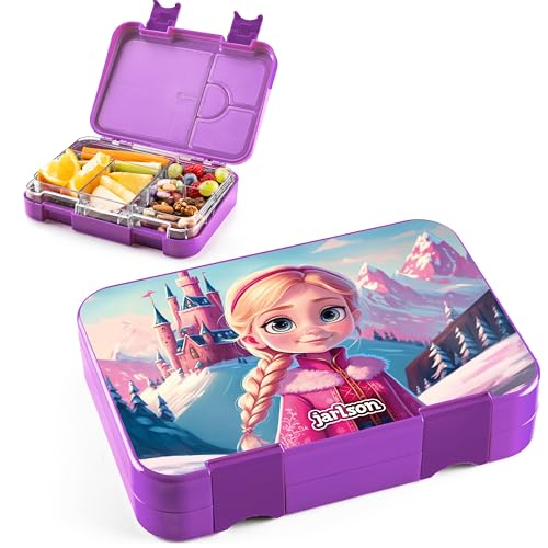 Jarlson® Brotdose für Kinder mit 6 Fächern TONI - Lunchbox - Bento Box auslaufsicher - Jausenbox für Kindergarten und Schule - Mädchen und Jungen | Brotbox | Snackbox (Prinzessin) von Jarlson