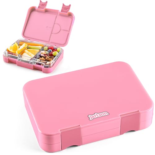 Jarlson® Brotdose für Kinder mit 6 Fächern TONI - Lunchbox - Bento Box auslaufsicher – Jausenbox für Kindergarten und Schule - Mädchen und Jungen - | Brotbox | Snackbox (Rosa) von Jarlson